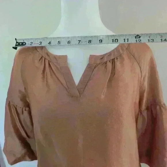 Talbots Peach/Pink Silk Bell Sleeve Blouse - Picture 9 of 11
